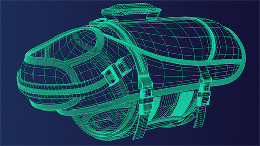 Bild zeigt 3D Modell in einer Polygonen Netzansicht